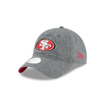 Grey San Francisco 49ers Hat - New Era NFL Melton Wool 9TWENTY Adjustable Caps USA6382057